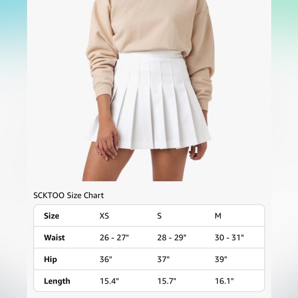 NWT White Pleated Tennis Skirt - Picture 3 of 8